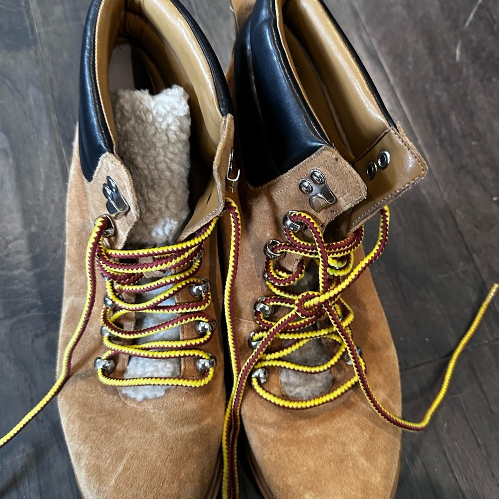 Marc Fisher Tan and Black Boots with Suede and Leather